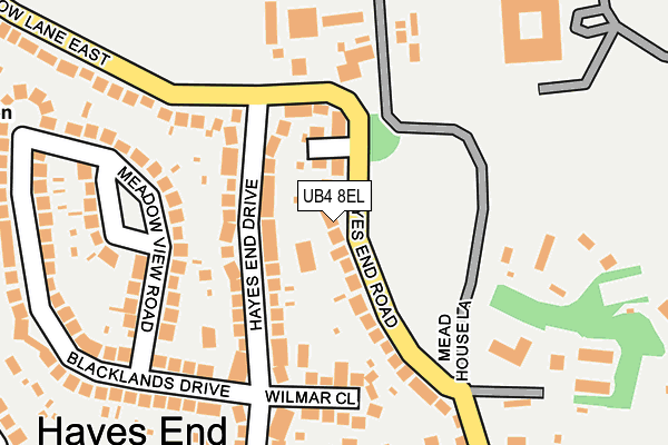 UB4 8EL map - OS OpenMap – Local (Ordnance Survey)