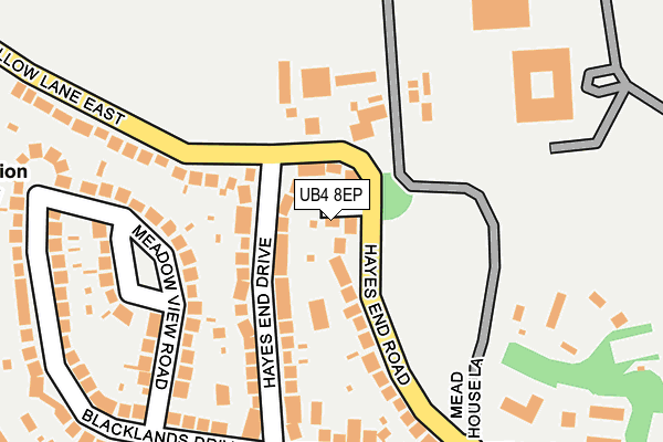 UB4 8EP map - OS OpenMap – Local (Ordnance Survey)
