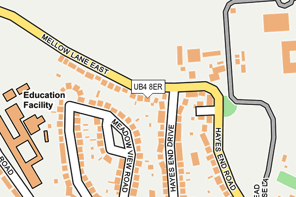 UB4 8ER map - OS OpenMap – Local (Ordnance Survey)