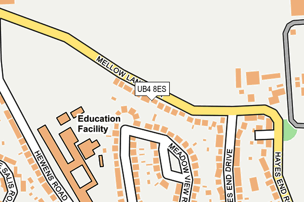 UB4 8ES map - OS OpenMap – Local (Ordnance Survey)