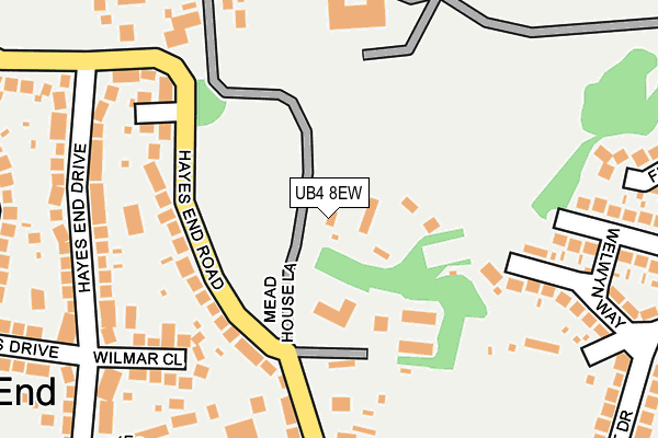 UB4 8EW map - OS OpenMap – Local (Ordnance Survey)