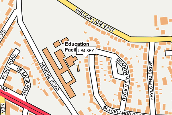 UB4 8EY map - OS OpenMap – Local (Ordnance Survey)