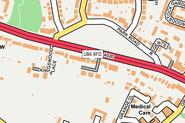 UB4 8FD map - OS OpenMap – Local (Ordnance Survey)