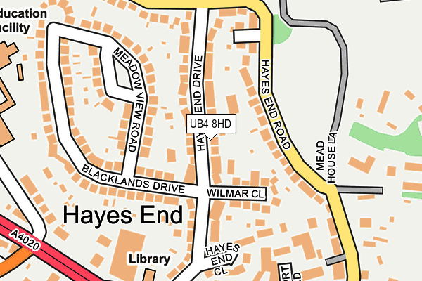 UB4 8HD map - OS OpenMap – Local (Ordnance Survey)