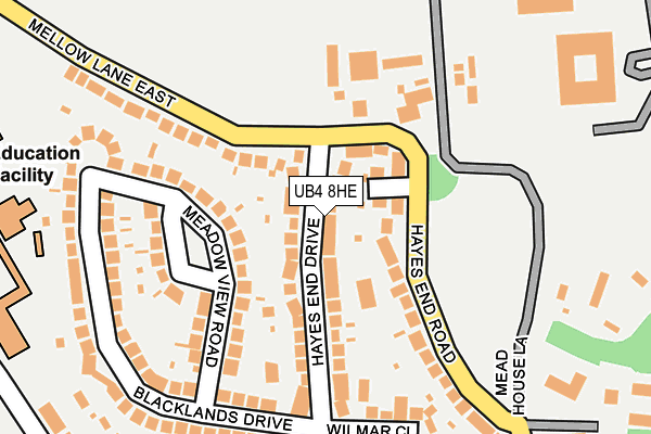 UB4 8HE map - OS OpenMap – Local (Ordnance Survey)