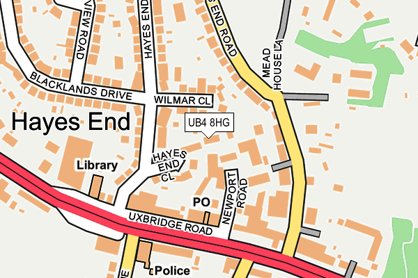 UB4 8HG map - OS OpenMap – Local (Ordnance Survey)
