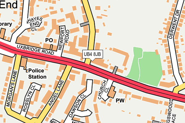 UB4 8JB map - OS OpenMap – Local (Ordnance Survey)