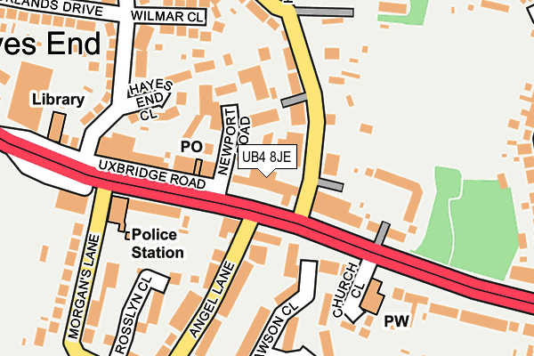 UB4 8JE map - OS OpenMap – Local (Ordnance Survey)