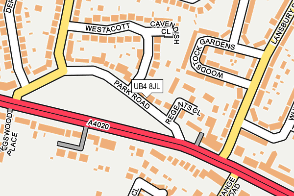 UB4 8JL map - OS OpenMap – Local (Ordnance Survey)