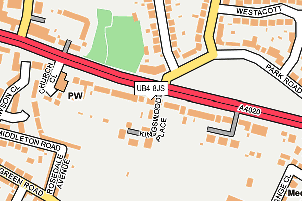 UB4 8JS map - OS OpenMap – Local (Ordnance Survey)