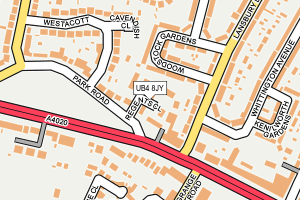 UB4 8JY map - OS OpenMap – Local (Ordnance Survey)
