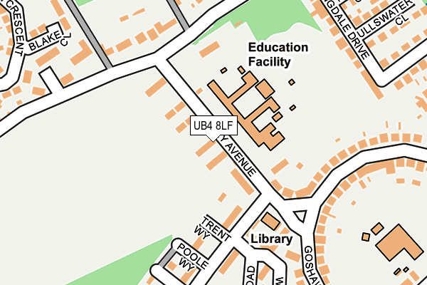 UB4 8LF map - OS OpenMap – Local (Ordnance Survey)