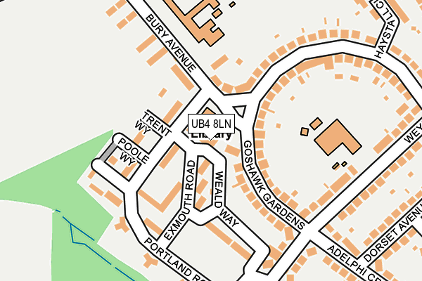 UB4 8LN map - OS OpenMap – Local (Ordnance Survey)