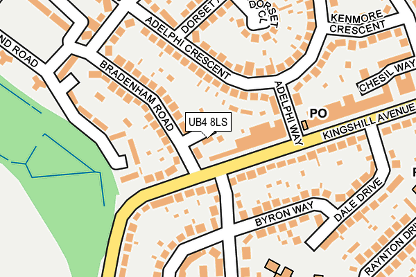 UB4 8LS map - OS OpenMap – Local (Ordnance Survey)