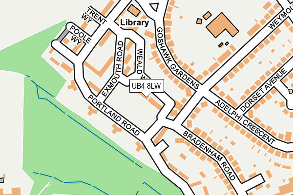 UB4 8LW map - OS OpenMap – Local (Ordnance Survey)