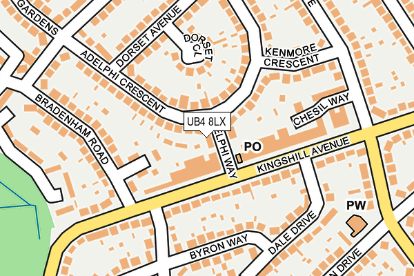 UB4 8LX map - OS OpenMap – Local (Ordnance Survey)
