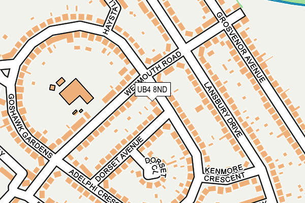 UB4 8ND map - OS OpenMap – Local (Ordnance Survey)