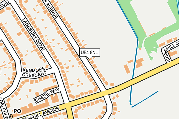 UB4 8NL map - OS OpenMap – Local (Ordnance Survey)