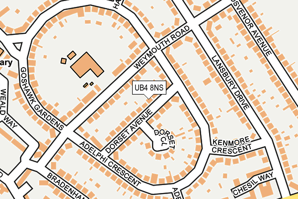 UB4 8NS map - OS OpenMap – Local (Ordnance Survey)