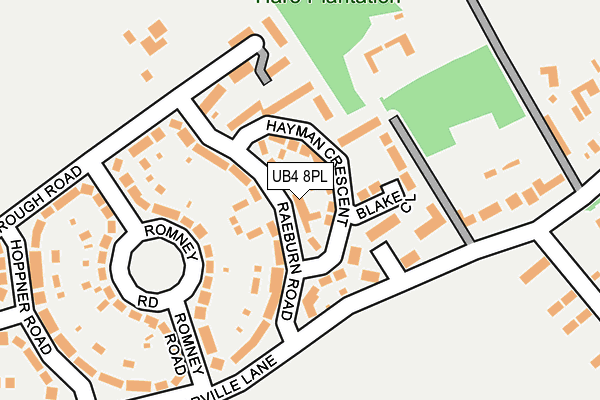 UB4 8PL map - OS OpenMap – Local (Ordnance Survey)
