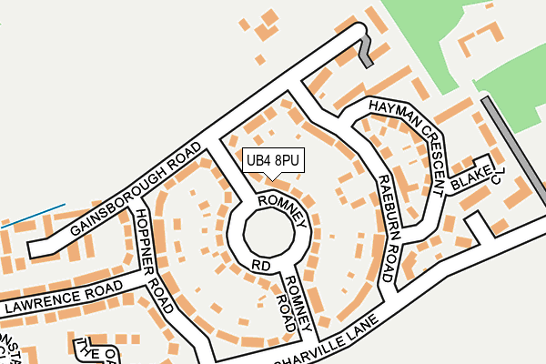UB4 8PU map - OS OpenMap – Local (Ordnance Survey)
