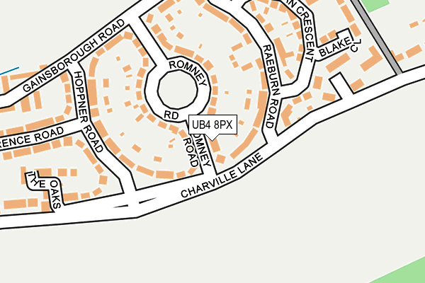 UB4 8PX map - OS OpenMap – Local (Ordnance Survey)