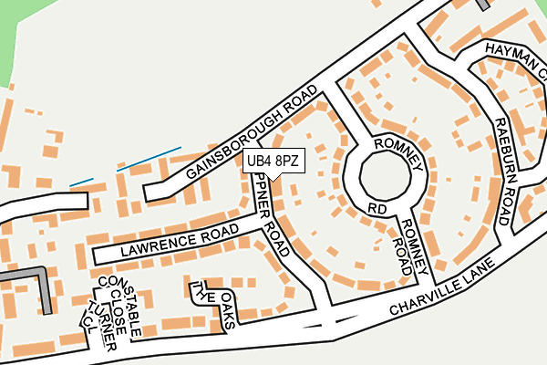 UB4 8PZ map - OS OpenMap – Local (Ordnance Survey)