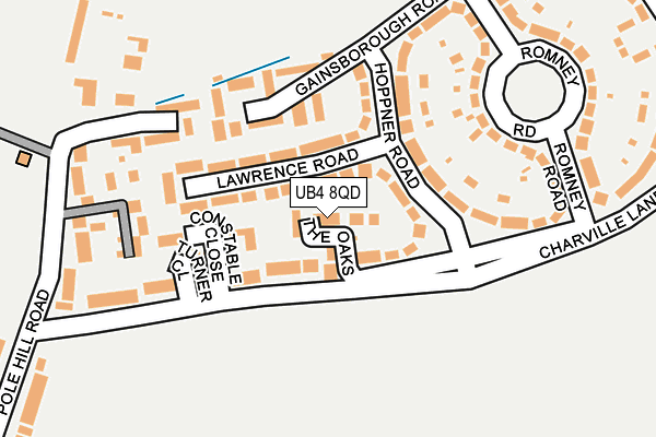 UB4 8QD map - OS OpenMap – Local (Ordnance Survey)