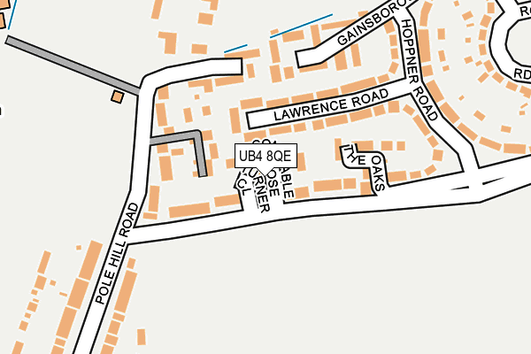 UB4 8QE map - OS OpenMap – Local (Ordnance Survey)
