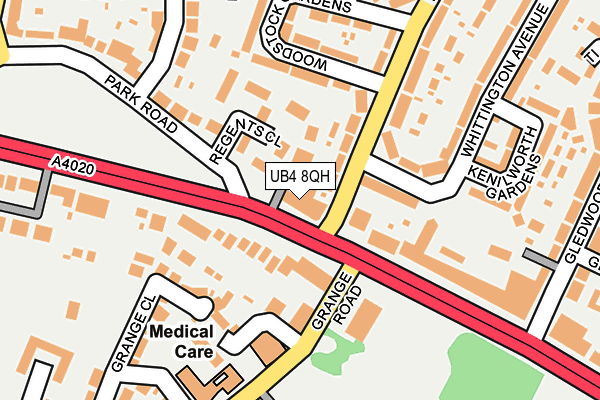 UB4 8QH map - OS OpenMap – Local (Ordnance Survey)