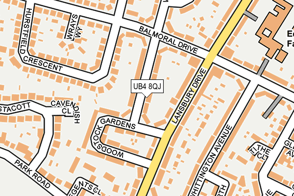 UB4 8QJ map - OS OpenMap – Local (Ordnance Survey)