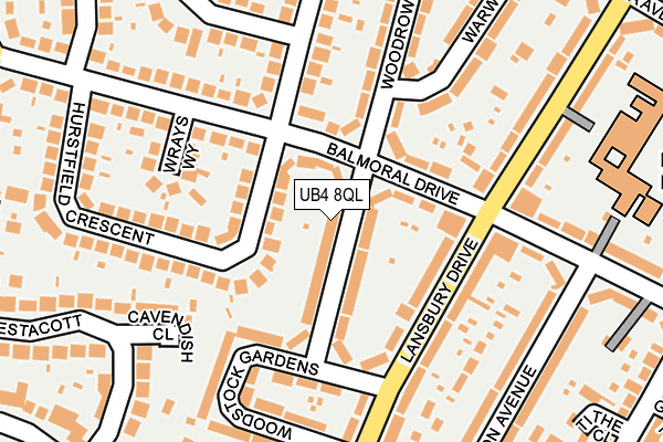 UB4 8QL map - OS OpenMap – Local (Ordnance Survey)