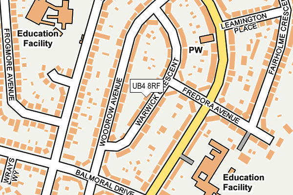UB4 8RF map - OS OpenMap – Local (Ordnance Survey)