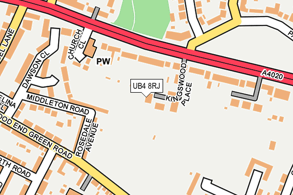 UB4 8RJ map - OS OpenMap – Local (Ordnance Survey)