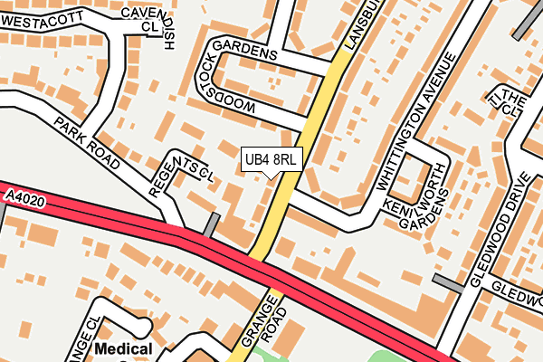 UB4 8RL map - OS OpenMap – Local (Ordnance Survey)