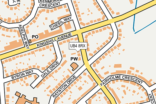 UB4 8RX map - OS OpenMap – Local (Ordnance Survey)
