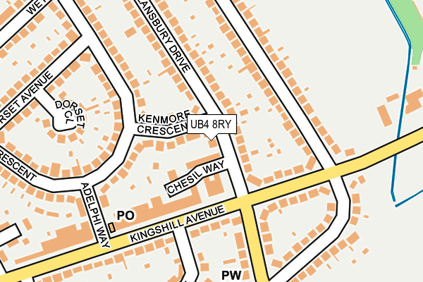 UB4 8RY map - OS OpenMap – Local (Ordnance Survey)