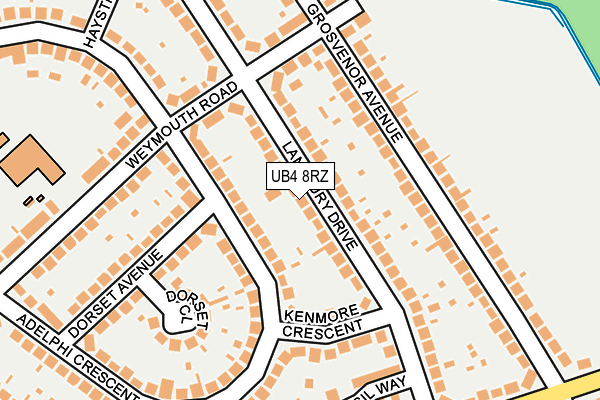UB4 8RZ map - OS OpenMap – Local (Ordnance Survey)