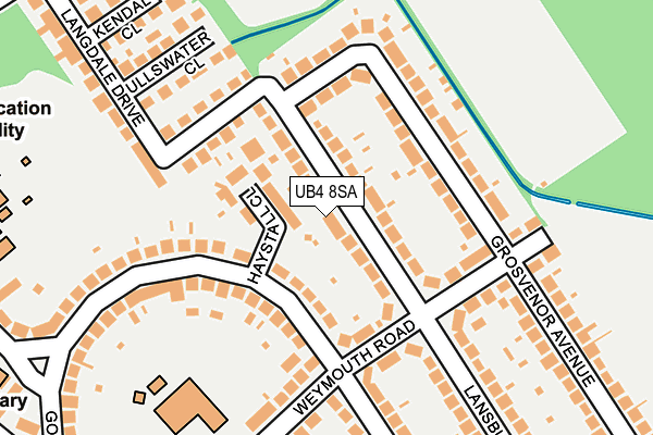UB4 8SA map - OS OpenMap – Local (Ordnance Survey)