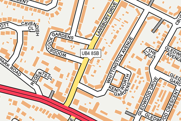 UB4 8SB map - OS OpenMap – Local (Ordnance Survey)