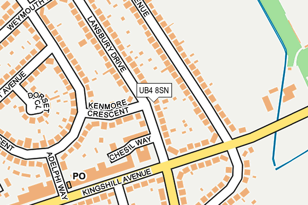 UB4 8SN map - OS OpenMap – Local (Ordnance Survey)