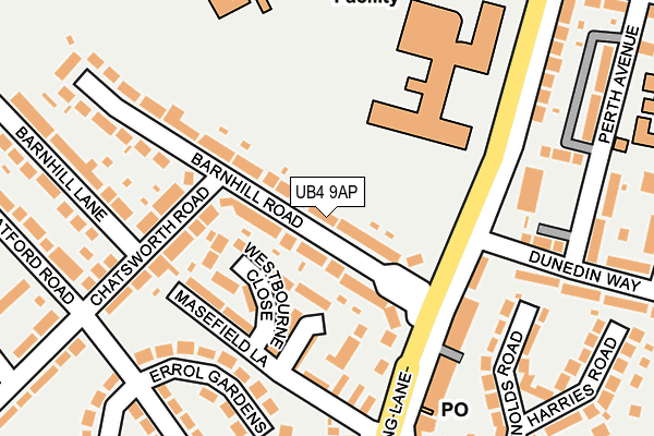 UB4 9AP map - OS OpenMap – Local (Ordnance Survey)