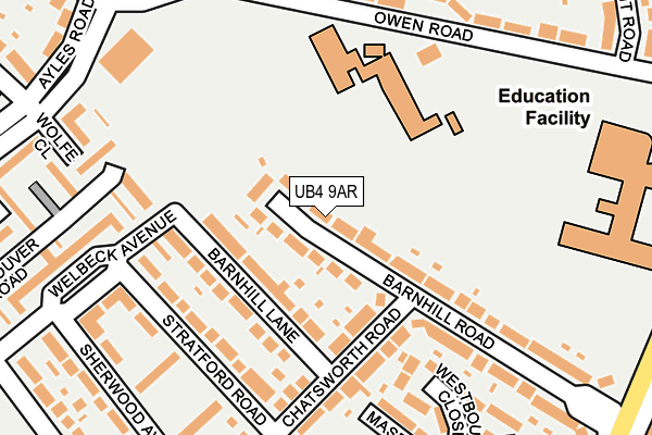 UB4 9AR map - OS OpenMap – Local (Ordnance Survey)