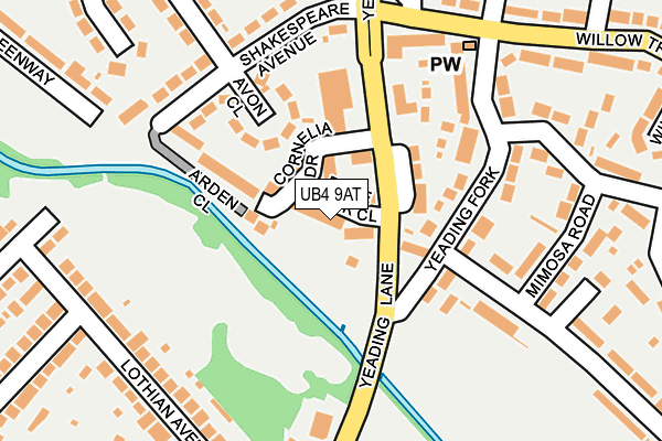 UB4 9AT map - OS OpenMap – Local (Ordnance Survey)