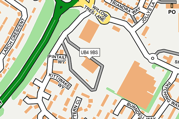 UB4 9BS map - OS OpenMap – Local (Ordnance Survey)