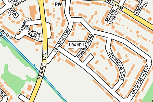 UB4 9DH map - OS OpenMap – Local (Ordnance Survey)