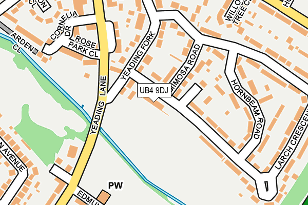 UB4 9DJ map - OS OpenMap – Local (Ordnance Survey)