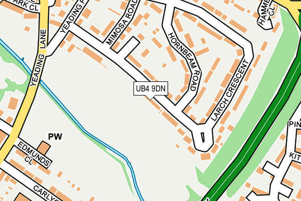 UB4 9DN map - OS OpenMap – Local (Ordnance Survey)