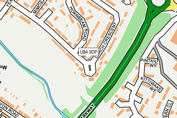 UB4 9DP map - OS OpenMap – Local (Ordnance Survey)