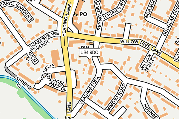 UB4 9DQ map - OS OpenMap – Local (Ordnance Survey)